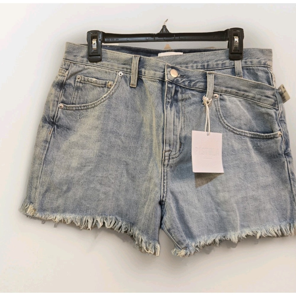Pistola Bobbi High Rise Crossover Womens Shorts Size 28 Frayed Light Wash NWT